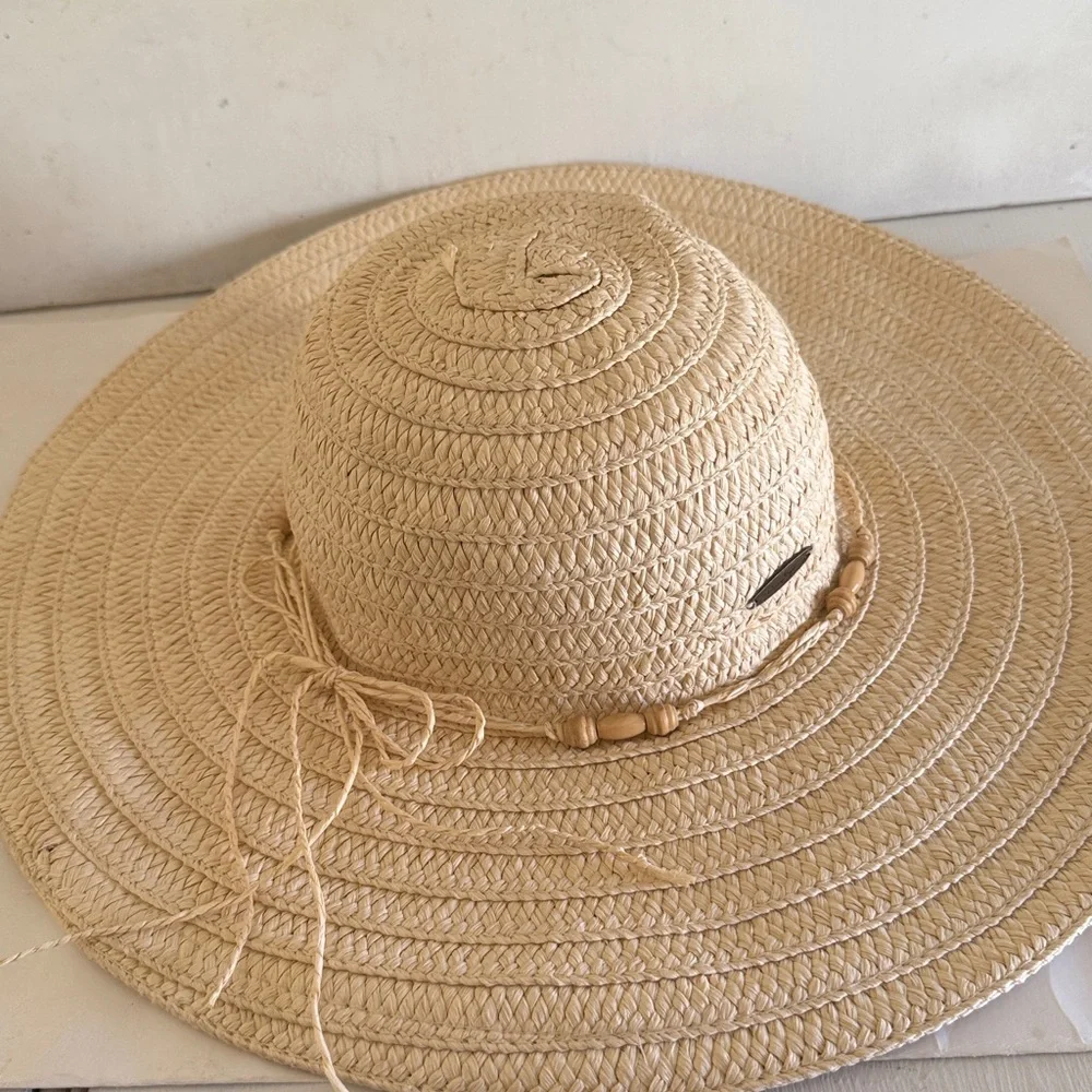 Panama Jack sun hat summer paper braid straw hat wide brim natural